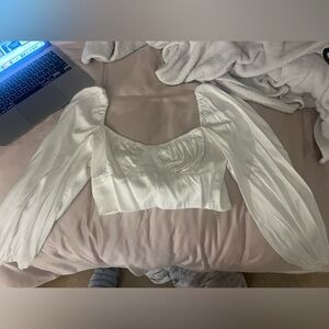 Cotton Candy LA Sheer Puff Sleeve Top